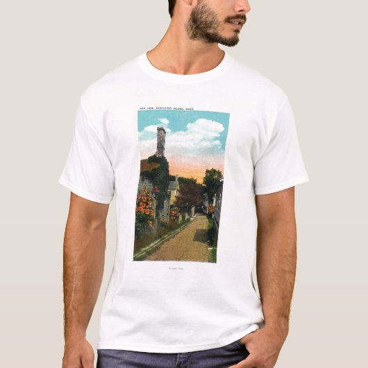 灰の車線の眺め Tシャツ (正面)