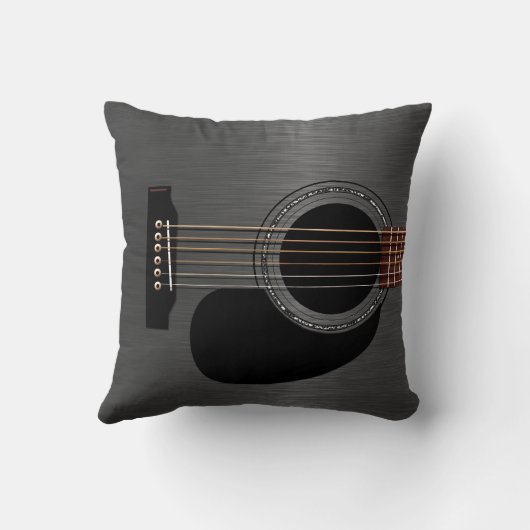 灰の黒いアコースティックギター クッション (裏面)