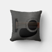 灰の黒いアコースティックギター クッション (正面)