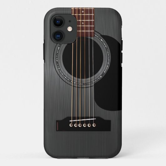 灰の黒いアコースティックギター Case-Mate iPhoneケース (裏面)