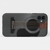灰の黒いアコースティックギター Case-Mate iPhoneケース (裏面(横))