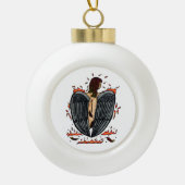 灰を払う セラミックボールオーナメント (正面)