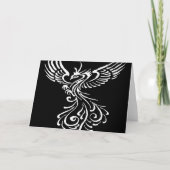 灰フェニックスホワイトから上昇イラストレーション カード (正面)