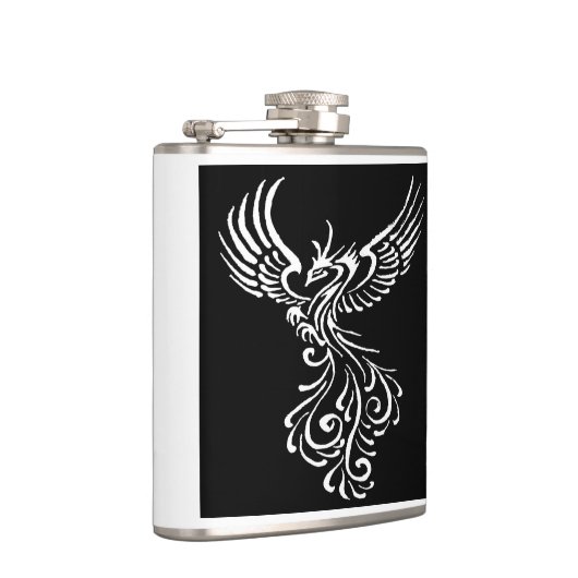 灰フェニックスホワイトから上昇イラストレーション フラスク (右)