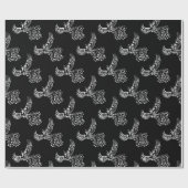灰フェニックスホワイトから上昇イラストレーション ラッピングペーパー (フラット)