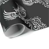 灰フェニックスホワイトから上昇イラストレーション ラッピングペーパー (ロールコーナー)