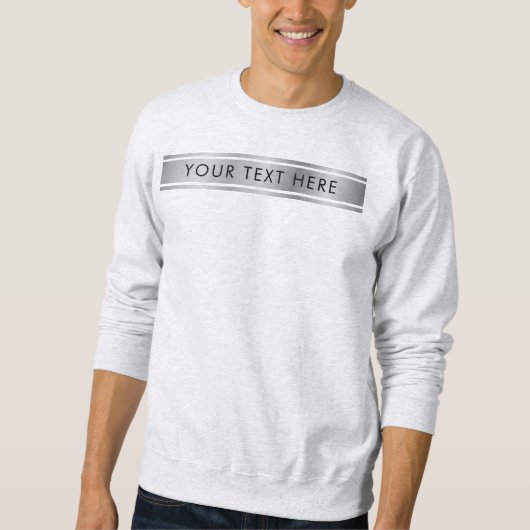 灰灰色の両面テンプレート追加文字メンズ スウェットシャツ (正面)