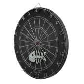 灰灰色の魚の骨 ダーツボード (正面右)