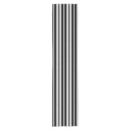 灰灰色の黒の垂直ストライプ文字パターン ショートテーブルランナー