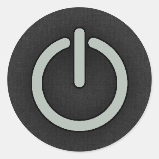 灰灰色パワーボタン ラウンドシール (正面)