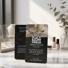 灰灰色ブラウンロイヤリティカード – 写真中心 名刺