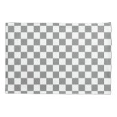 灰灰色ホワイトチェッ市松模様にクパターン 枕カバー (裏面)