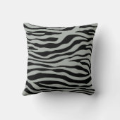 灰灰色；灰色と黒ゼブラアニマルプリント クッション (裏面)