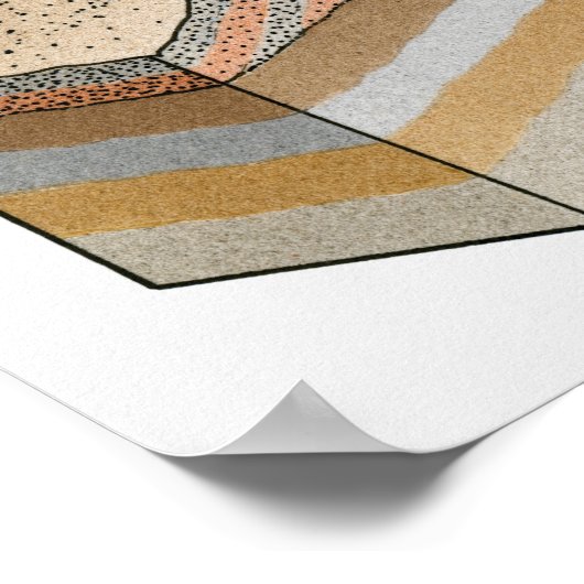 灰炭火山の断面 ポスター (角)