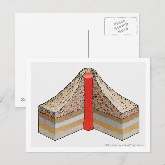 灰炭火山の断面 ポストカード (正面/裏面)