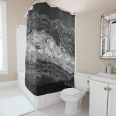 灰白大理石銀抽象芸術 シャワーカーテン (インサイチュ)