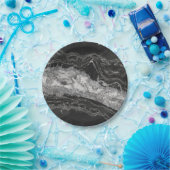 灰白大理石銀抽象芸術 ペーパープレート (パーティー)