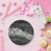 灰白大理石銀抽象芸術 ペーパープレート (パーティー)