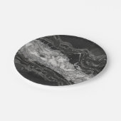 灰白大理石銀抽象芸術 ペーパープレート (アングル)