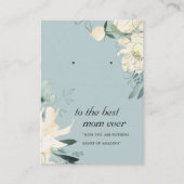 灰白色フローラ母ギフトイヤリングディスプレイカード プレイスカード (正面)