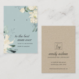 灰白色フローラ母ギフトイヤリングディスプレイカード プレイスカード