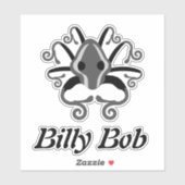 灰色いかモノグラム輪郭 シール (シート)