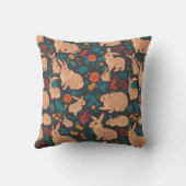 灰色うさぎモザイクカラフルパタパーソナライズされたーン クッション (裏面)