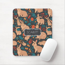 灰色うさぎモザイクカラフルパタパーソナライズされたーン マウスパッド