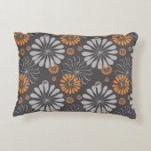 灰色およびオレンジ花のアクセントの装飾用クッション アクセントクッション (裏面)