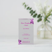 灰色およびナスのプルメリア 名刺 (スタンド正面)