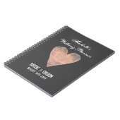 灰色およびピンクのウェディングプランナーのオルガナイザーのノート ノートブック (左側)