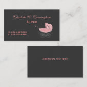 灰色およびピンクの乳母のカスタムな名刺 名刺 (正面/裏面)