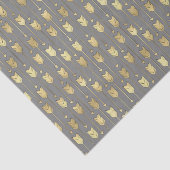 灰色およびフェイクな金ゴールドの矢パターン 薄葉紙 (詳細)