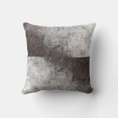 灰色およびブラウンの宇宙の抽象芸術 クッション (裏面)