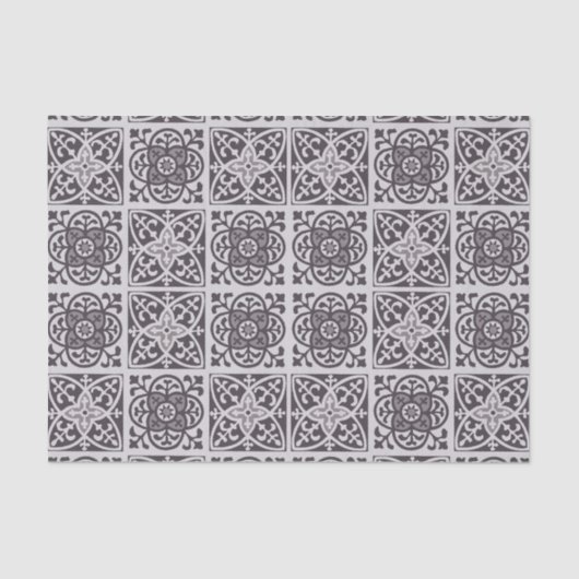 灰色および暗灰色の灰色の（紋章の）フラ・ダ・リのプリント 薄葉紙 (正面)