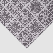 灰色および暗灰色の灰色の（紋章の）フラ・ダ・リのプリント 薄葉紙 (詳細)