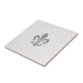 灰色および白いのElegant Fleur de Lys タイル (側面)