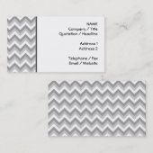灰色および白いジグザグパターン 名刺 (正面/裏面)