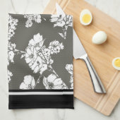 灰色および白い台所タオル キッチンタオル (四つ折り)