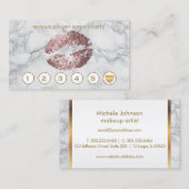 灰色および白い大理石のロイヤリティのグリッターの唇は上がりました ロイヤリティカード (正面/裏面)