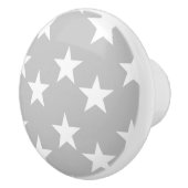 灰色および白い星パターン陶磁器のノブ セラミックノブ (右)