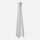 灰色および白い水玉模様のタイ ネクタイ (正面)