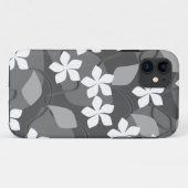 灰色および白い花。 花パターン Case-Mate iPhoneケース (裏面(横))
