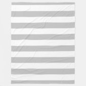 灰色および白くストライプのなフリースブランケット フリースブランケット (正面)