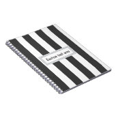 灰色および白の縦型ストライプJournalノートブック ノートブック (右側)