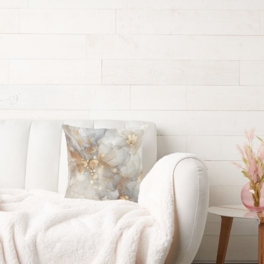 灰色および白色アルコールインク クッション (ソファ)