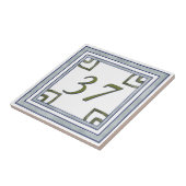 灰色および緑の大きい屋家番号 タイル (側面)