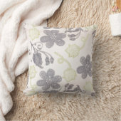 灰色および緑の花の装飾用クッション クッション (ブランケット)