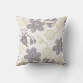 灰色および緑の花の装飾用クッション クッション (裏面)