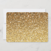 灰色および金ゴールドのグリッターの《写真》ぼけ味のベビーシャワー 招待状 (裏面)